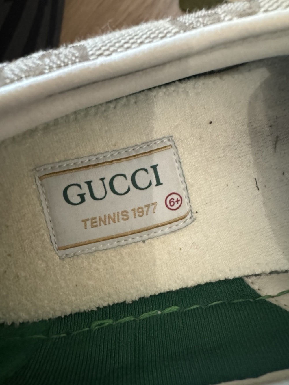 GUCCI TENNIS 1977 LOAFERS SLIP-ON SNEAKERS GG SUPREME MONOGRAM BEIGE EBONY 6.5 - Picture 6 of 7